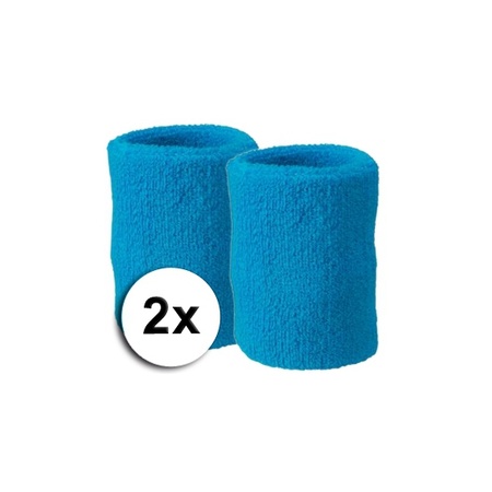 Turquoise sweat wristbands 2 pieces