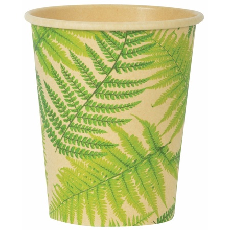 Frond jungle theme cups 10x pieces 240 ml