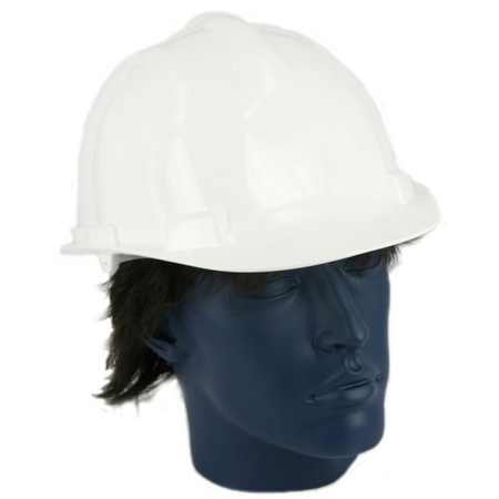 Veiligheidshelm/bouwhelm hoofdbescherming wit verstelbaar 55-62 cm