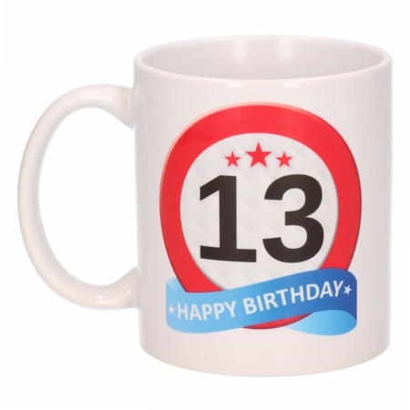 Birthday road sign mug 13 year