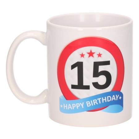 Birthday road sign mug 15 year