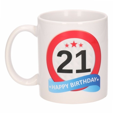 Birthday road sign mug 21 year