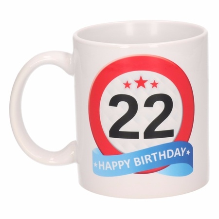 Birthday road sign mug 22 year