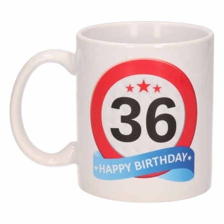 Birthday road sign mug 36 year