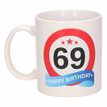 Birthday road sign mug 69 year