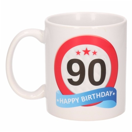 Birthday road sign mug 90 year