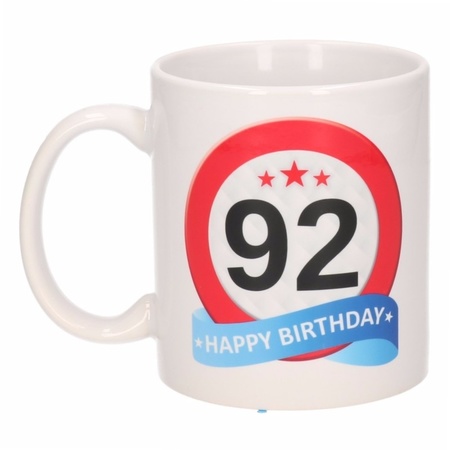 Birthday road sign mug 92 year