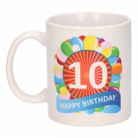 Birthday balloon mug 10 year