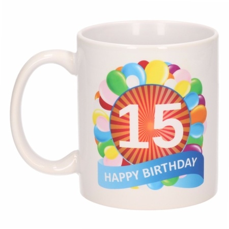 Birthday balloon mug 15 year