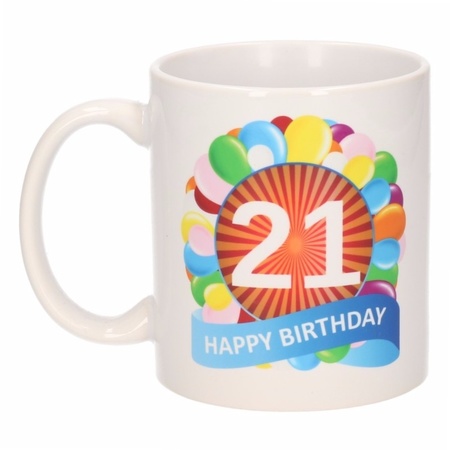 Birthday balloon mug 21 year