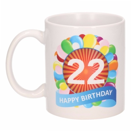 Birthday balloon mug 22 year