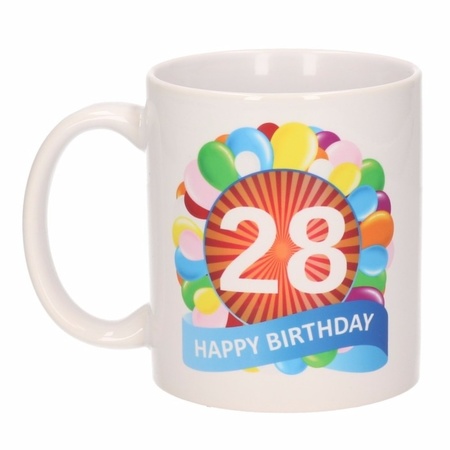 Birthday balloon mug 28 year