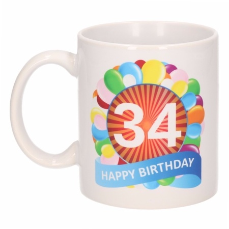 Birthday balloon mug 34 year