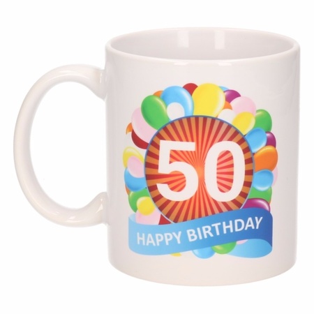 50e verjaardag cadeau beker / mok 300 ml