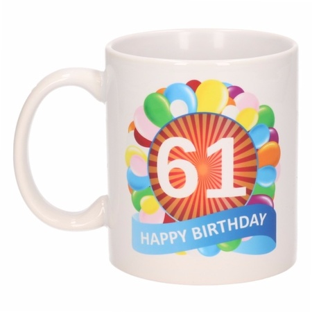Birthday balloon mug 61 year