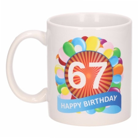 Birthday balloon mug 67 year