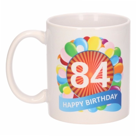 Birthday balloon mug 84 year