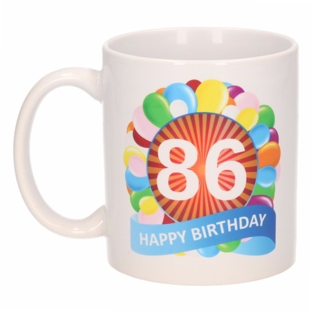 86e verjaardag cadeau beker / mok 300 ml