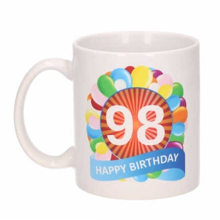 98e verjaardag cadeau beker / mok 300 ml