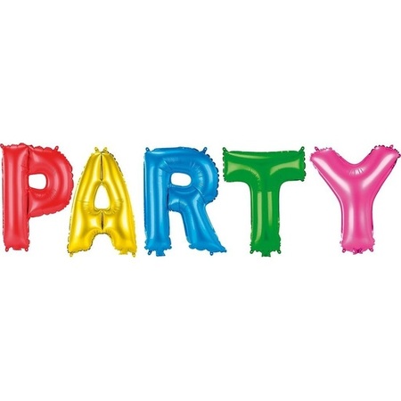 Verjaardag feest folie ballonen set met tekst PARTY 36 cm