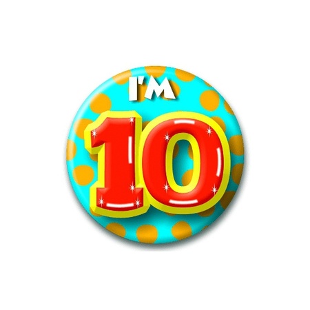 Birthday button I am 10