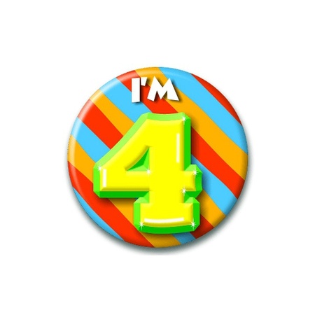 Birthday button I am 4