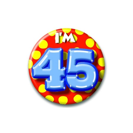 Verjaardags button I am 45