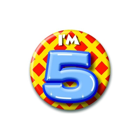birthday button I am 5