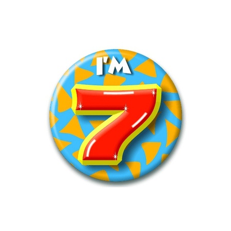 Verjaardags button I am 7