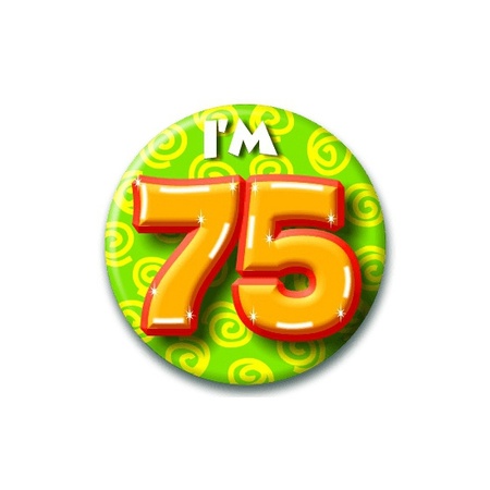 Birthday button I am 75