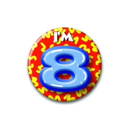 Birthday button I am 8