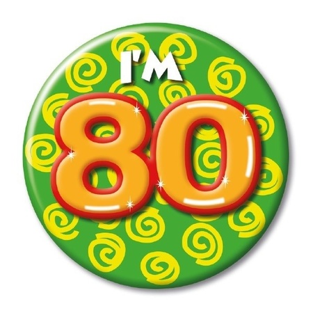 Birthday button I am 80
