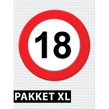 18 jarige verkeerbord decoratie pakket XL