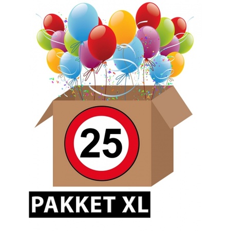 25 jarige verkeerbord decoratie pakket XL