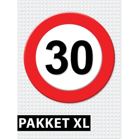 30 jarige verkeerbord decoratie pakket XL