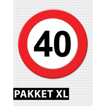 40 jarige verkeerbord decoratie pakket XL