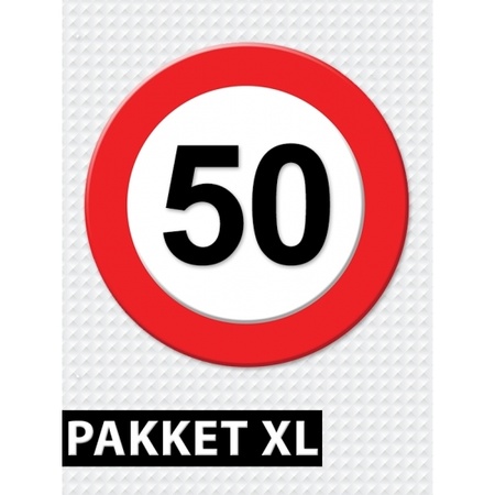 50 jarige verkeerbord decoratie pakket XL