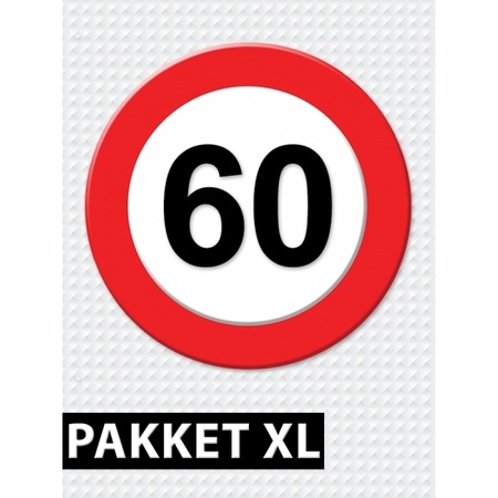 60 jarige verkeerbord decoratie pakket XL