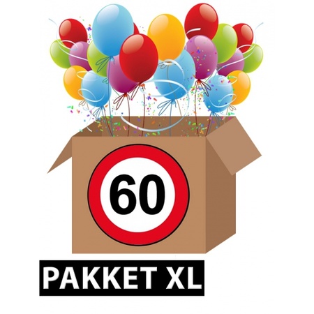 60 jarige verkeerbord decoratie pakket XL