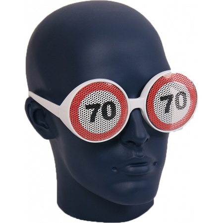 Verjaardagbril met 70 verkeersbord