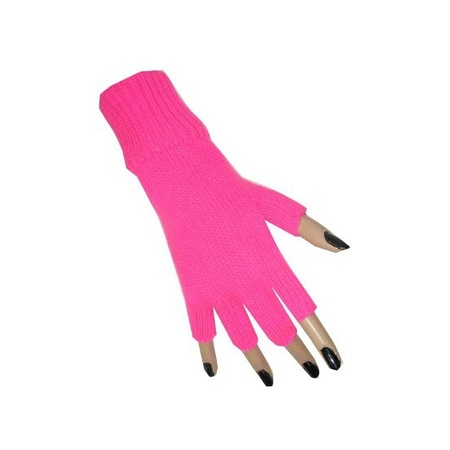 Roze vingerloze handschoenen