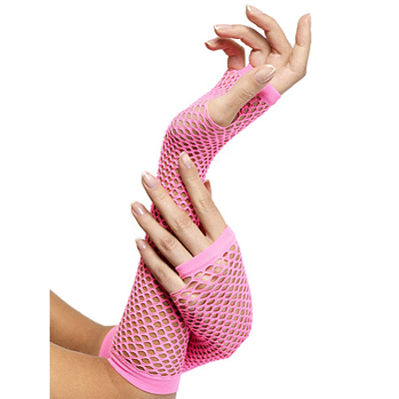 Neon roze handschoenen