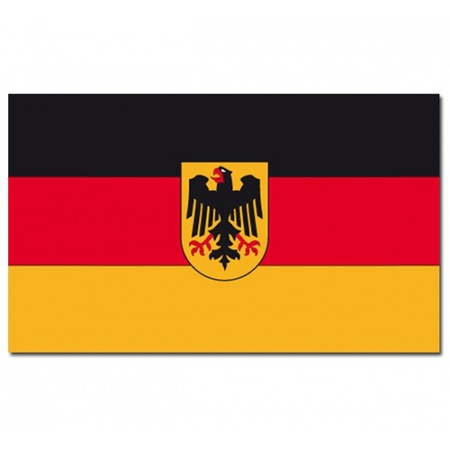 Vlag Duitsland met wapen 90 x 150 cm feestartikelen