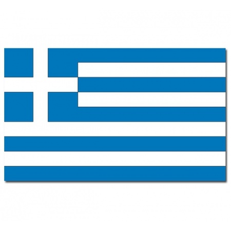 Bellatio Decorations - Vlaggen versiering set - Griekenland - Vlag 90 x 150 cm en vlaggenlijn 4 m