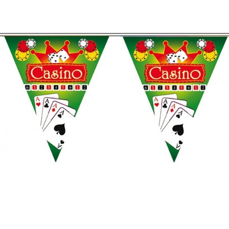 Bunting flags Casino theme - plastic - 500 cm
