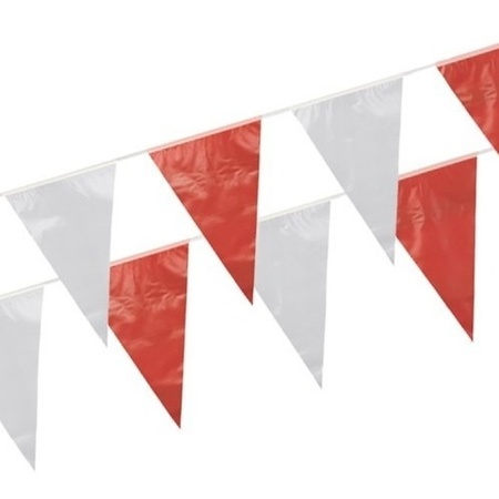 Red white bunting flags