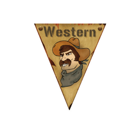 Wild West versiering vlaggenlijn 5 m