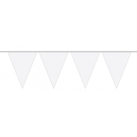 Witte vlaggentjes slinger 10 meter