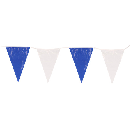 Vlaggenlijnen blauw en wit 10 meter
