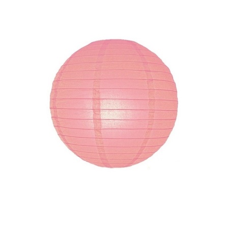 Luxe ronde lampionnen roze 6x